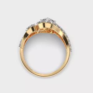 Elegante anillo de compromiso romántico de oro macizo de 14 quilates con diamante cultivado en laboratorio para bodas, aniversarios, fiestas, joyería fina - Product Image 5