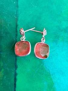 Boucles d'oreilles en argent sterling 925 avec cristal de saphir orange Bijoux tendance élégants pour les fiançailles et la fête des femmes - Product Image 4
