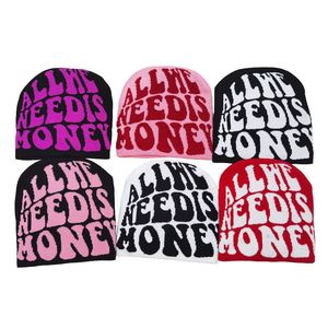 Venta al por mayor Y2K acrílico esquí Jacquard Beanie Hat con logotipo personalizado todo el estampado de punto de invierno sombrero para hombres y mujeres para los deportes - Product Image 1