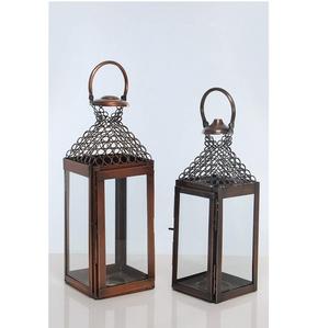 Lanterne européenne d'extérieur Halloween 2 pièces en fer noir Type de support en verre en métal pour la décoration de la maison - Product Image 4