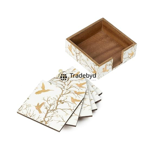 Juego de posavasos de MDF Tradebyd, vajilla decorativa de diseño elegante hecha a mano, perfecta para regalar y decorar el comedor - Product Image 3