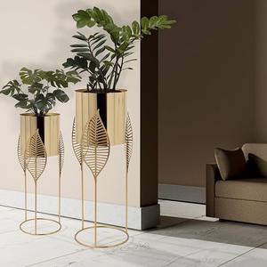 กระถางต้นไม้โลหะพร้อมที่จับกระถางต้นไม้เหล็กขนาดใหญ่อุปกรณ์ทำสวนกระถางต้นไม้และเครื่องปลูก - Product Image 1