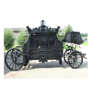 Royal King Funeral Horse Buggy à vendre personnalisé noir corbillard funéraire fabricant spécial funéraire Buggy chariot uk - Product Image 1