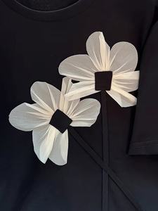 Femmes en gros été Vintage coupe ample col rond imprimé à manches courtes Streetwear t-shirt pour dames - Product Image 4