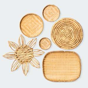 ชุดตะกร้าหวายติดผนัง6ใบตกแต่งหลากหลายรูปทรง - Product Image 2