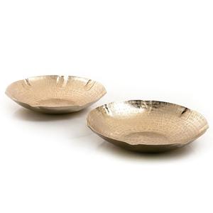 Bol à servir en métal personnalisé, design luxueux, écologique, plaqué argent, aluminium, design martelé, fruits secs, noix de cajou - Product Image 5