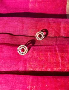 ต่างหูเพชรกลมคู่สีโรสโกลด์14K หรูหราตามธรรมชาติ SI3ฉันทรงกลมสดใส I1ขายส่ง - Product Image 5