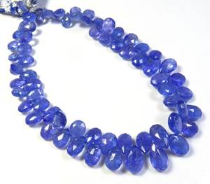 ลูกปัดลูกแพร์ Tanzanite แอฟริกันคุณภาพสูง8 "ลูกปัดเหลี่ยมเพชรพลอยแทนซาไนต์สีน้ำเงิน6-10มม. สำหรับเครื่องประดับ - Product Image 1