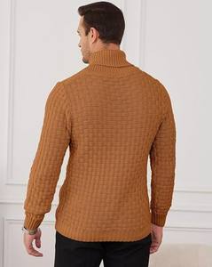 European American <b>Men's</b> Winter <b>Turtleneck</b> Sweater Shawl Collar Pullover with Regular Fit Knitted <b>Tops</b> - Product Image 2