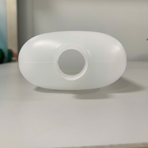 Botella de champú HDPE plana de 16oz, botella de plástico ovalada HDPE de MOQ bajo para loción de lavado de Gel, botella cosmética recargable con tapón de rosca - Product Image 4