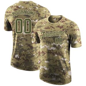 Directo Engro ropa deportiva venta al por mayor personalizado Camo Oliva rendimiento Salute To Service camiseta - Product Image 1