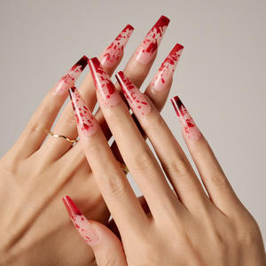 ABS Finger Wearable Nails Puntas largas Adhesivo extraíble Personalizable Estilo francés European American Nail Art Factory al por mayor - Product Image 6