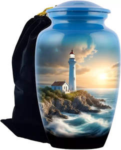 light house <b>urn</b> <b>for</b> <b>ashes</b> Adult Cremation <b>Urn</b> - Large Memorial Funeral Burial <b>Urns</b> - Product Image 1