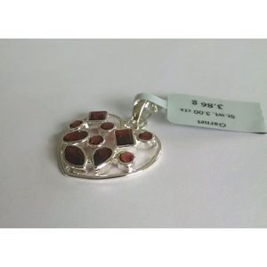 Colgante de Plata de Ley 925 Hecho a Mano con Gemas Shah y Granate Natural Engastado, Amuleto Religioso para Mujer - Product Image 4
