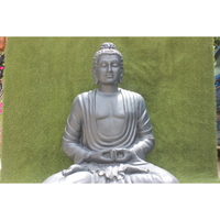 Statue de Bouddha assis en FRP, sculptée à la main, design moderne, sculpture durable de 4 pieds, à poser au sol, pour la maison spirituelle, le jardin, Diwali