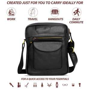 Wholesale Custom Handcrafted Genuine Leather <b>Messenger</b> <b>Bag</b> Casual Fashion Crossbody Sling Shoulder <b>Bags</b> for <b>Men</b> Zipper Closure - Product Image 4