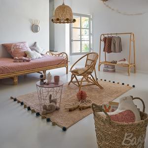 Home Decor Kids and Adults Rattan Cane Natural Clothes Rack Drying Clothing Cloth Hanger Racks with Storage Basket - Product Image 6