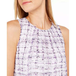 Top da Donna Calvin Klein Viola con Scollo Pieghettato, Tessuto Traspirante, Senza Maniche, Spalline Sottili, Stile Casual per Palestra, Taglia Large - Product Image 3