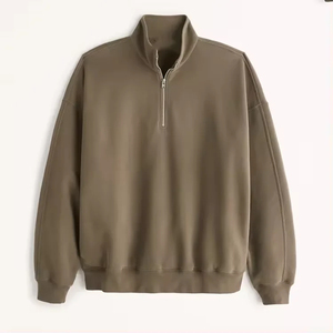 <b>Mens</b> Long Sleeve Hooded <b>Sweatshirt</b> Casual Loose Fleece Warm Street Wear Fall & Winter Sports Quarter <b>Half</b> <b>Zip</b> <b>Sweatshirts</b> - Product Image 6