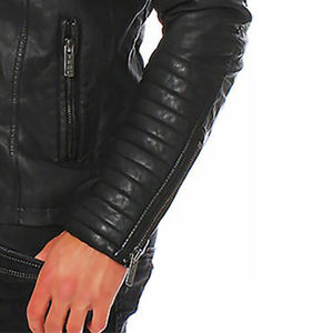 Veste de course en faux cuir pour homme Design tendance et élégant avec fermeture éclair - Product Image 4