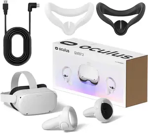 Oculus Quest 2 - Fone de ouvido avançado para jogos de realidade virtual tudo em um, para férias em família, almofada de máscara de silicone com vídeo branco de 256GB