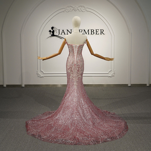Jancember GT26071 Elegante Vestido <span class=keywords><strong>de</strong></span> Sirena Brillante con Corsé <span class=keywords><strong>de</strong></span> Malla <span class=keywords><strong>de</strong></span> Lujo 2 en 1 y Falda <span class=keywords><strong>de</strong></span> Tul Voluminoso con Volantes <span class=keywords><strong>para</strong></span> Fiesta - Product Image 4