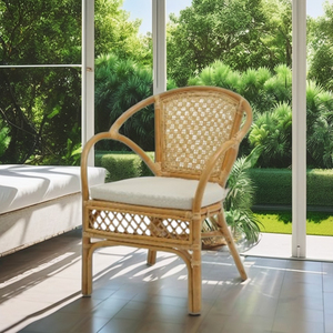 เก้าอี้หวายคอรอน่า ดีไซน์หรูหรา นั่งสบาย เหมาะสำหรับวิลล่า เฟอร์นิเจอร์กลางแจ้ง ทนทาน ผลิตด้วยมือ งานฝีมือคุณภาพสูง เหมาะสำหรับห้องนั่งเล่น อพาร์ทเมนท์ - Product Image 5