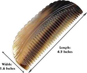 Peine de Bolsillo Ovalado Hecho a Mano con Cuerno de Buey Natural, Impermeable, Antiestático, con Grabado de Pájaro del Amor, sin Mango, en Oferta - Product Image 3