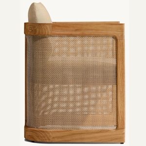 Hot <b>sale</b> teak wood chairs with rattan accents for outdoor use, simple modern style, suitable for the terrace of the house - Product Image 4