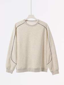 Otoño 380G Heavy Composite Cotton Crew Neck Pullover Sudadera Estilo americano Tidebrand Basic Dropped Shoulder Manga larga Hombres - Product Image 5