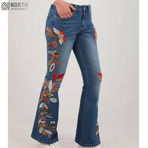 Pantalones Vaqueros Casuales Rectos de Mezclilla para Mujer, Diseño Nuevo 2025, Transpirables, con Logotipo Personalizado y Bordado Propio - Product Image 3