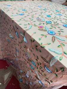 Tissu de luxe haut de gamme en dentelle perlée pour robes de soirée pour femmes robe de mariée broderie nettoyage à sec - Product Image 4