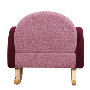 Silla Mecedora Acolchada para Niños con Estructura de Madera, Diseño Seguro, Silla Mecedora para Niños Pequeños para Sala de Juegos Interior - Product Image 5