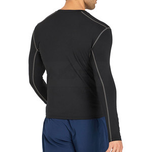 Men's <b>Compression</b> <b>Shirts</b> High Quality Rib O-Neck Oversized Casual Quick Dry Breathable Long Sleeve <b>Custom</b> Logo <b>Design</b> - Product Image 4
