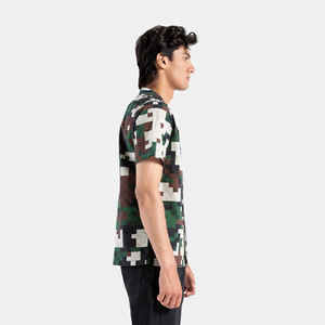 Chemises boutonnées western à manches courtes, boutonnées grises à imprimé camouflage, vente en gros de polos pour garçons, boutique à bas prix - Product Image 2