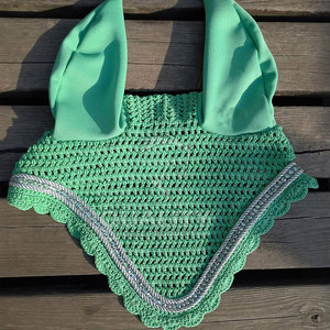 ผ้าคลุมหูม้าผ้าถักโครเชต์พร้อมวัสดุหูยืดหยุ่นเพื่อความสบายในการสวมใส่เสื้อม้าสีตามสั่ง OEM - Product Image 3