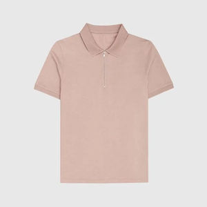 Patrón sólido Color personalizado 1/4 Zip Polo Collar Camisas Cuarto de cremallera Algodón Transpirable Polos para hombres Ropa Tallas grandes - Product Image 4