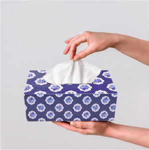 Caja de soporte de papel tisú de cuero y madera MDF impresa en oro con acabado brillante para uso doméstico o de oficina - Product Image 3