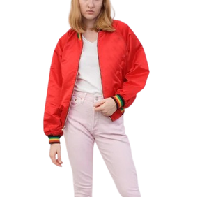 Veste bomber en satin vert et blanc pour hommes, veste pour hommes, style varsity d'équipe de football américain, veste de style décontracté - Product Image 1