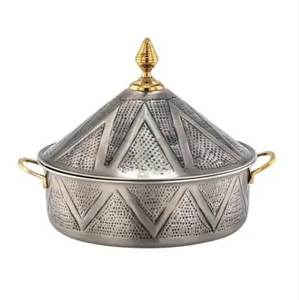 Fabuloso diseño de mesa decorativa de Metal para servir alimentos, olla caliente, calentador de alimentos, Buffet, cazuelas de plata antigua - Product Image 1