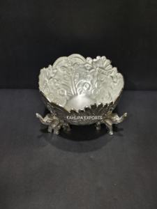 Plateau de service en chocolat de style feuille 2026 avec support, plateau argenté, présentoir de nourriture et de desserts pour la décoration de table d'hôtel, plateau à bas prix - Product Image 2