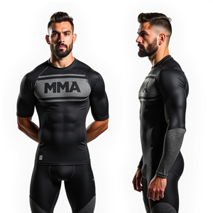 MMA y protector de erupción de compresión personalizado con completa y Diseño de manga corta sublimado para entrenar kimono de jiu jitsu - Product Image 6