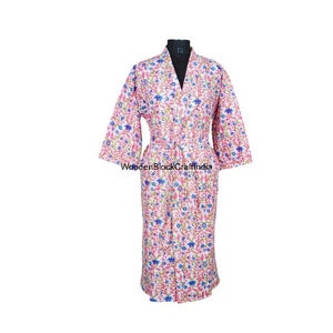 Kimono Kantha hecho a mano para mujer con motivos florales únicos, transpirable y toque vintage para las estaciones de otoño y primavera - Product Image 1