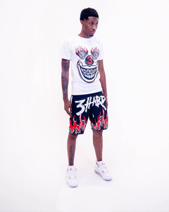 Custom <b>Flame</b> Print Two Piece Set Men Graphic T <b>Shirt</b> And Shorts Streetwear Outfit Bold Fire Design Summer Clothing - Product Image 6