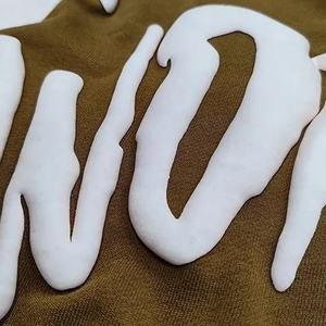 Fabricantes de ropa personalizados de los hombres de gran tamaño de peso pesado francés Terry pulóver sudaderas con capucha 3D Puff impresión liso teñido invierno - Product Image 4