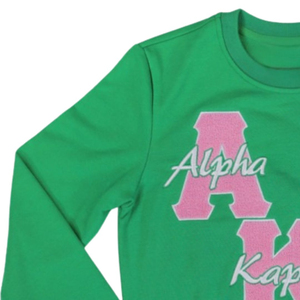 เสื้อกันหนาวผ้าฝ้ายสีเขียวแกม100, เสื้อกันหนาวผ้าฝ้ายสีเขียวปักโลโก้ด้วยกำมะหยี่เสื้อผ้าใส่สบายสไตล์กรีก - Product Image 3