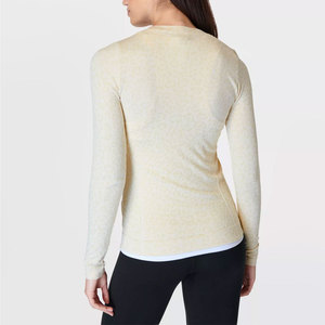 Winter Casual Plain Cotton Long <b>Sleeve</b> Custom Round Neck <b>Women</b> Shirts Breathable Fashion Sports Long <b>Sleeve</b> <b>Women</b> Shirts - Product Image 2