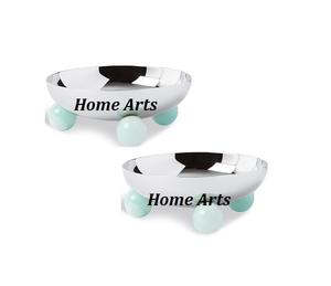 ชุดชามช็อคโกแลตอลูมิเนียมสีเงินสำหรับใส่อาหารในร้านอาหาร2ชิ้นรูปทรงกลม - Product Image 4