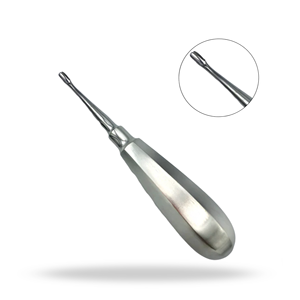Élévateur dentaire chirurgical à pointe d'aile de 4 mm, courbé à l'intérieur, en acier inoxydable, pour l'extraction dentaire et l'élévation des racines - Product Image 1