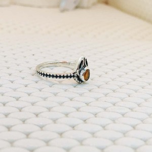 Bague de mode pour femmes en argent sterling 925 de haute qualité avec diamant coupé en cornaline orange comme pierre principale pour les fêtes de mariage - Product Image 6